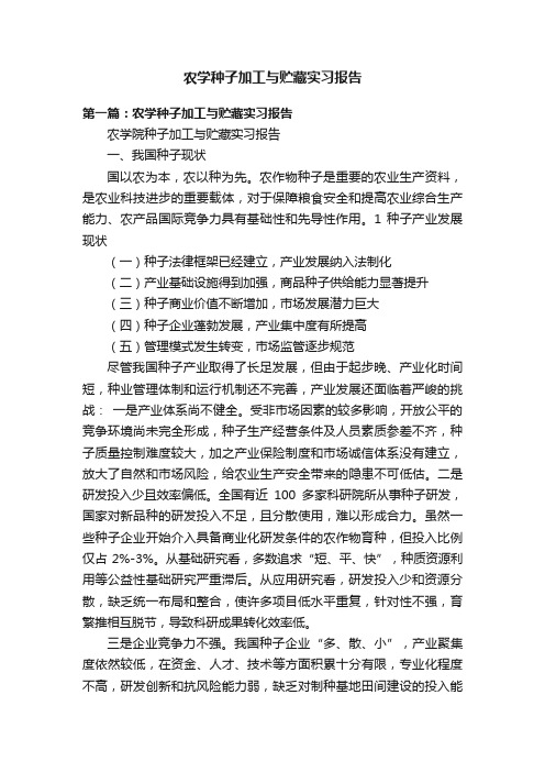 农学种子加工与贮藏实习报告