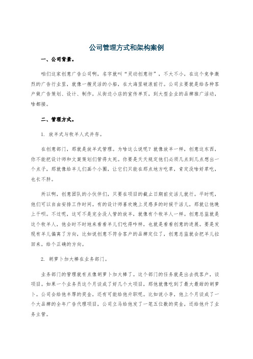 公司管理方式和架构案例