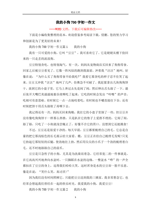 我的小狗700字初一作文