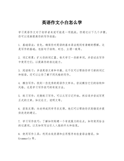 英语作文小白怎么学