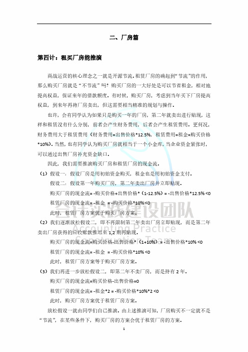 erp模拟经营沙盘系统二、厂房篇