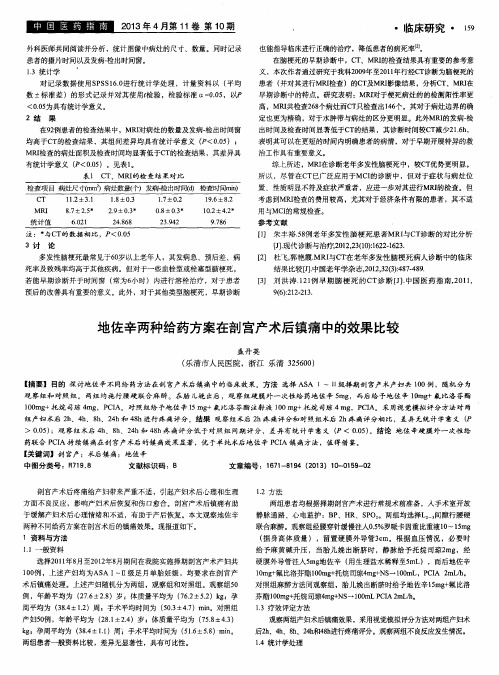 地佐辛两种给药方案在剖宫产术后镇痛中的效果比较