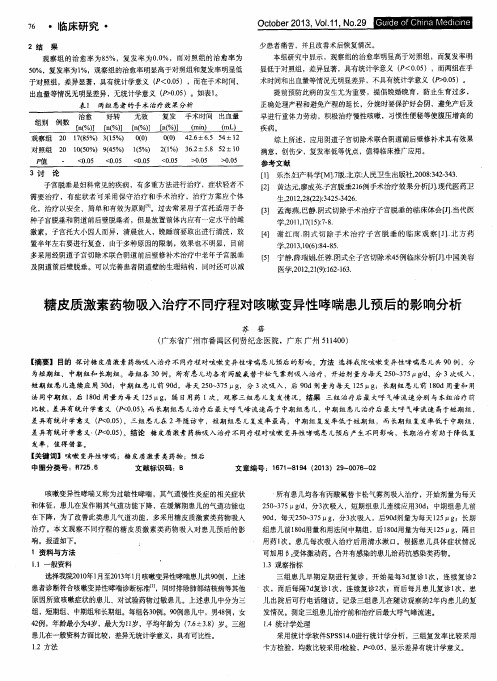 糖皮质激素药物吸入治疗不同疗程对咳嗽变异性哮喘患儿预后的影响分析