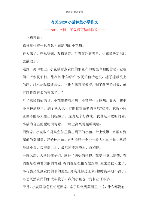 有关2020小猫种鱼小学作文