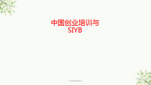 SYB创业培训全()课件