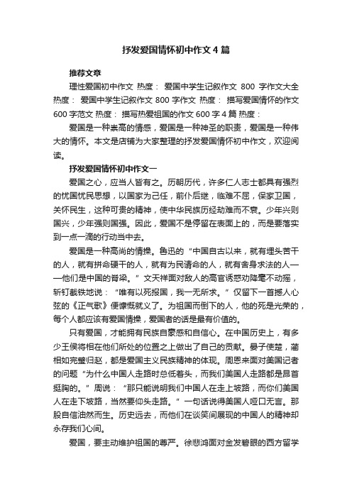 抒发爱国情怀初中作文4篇