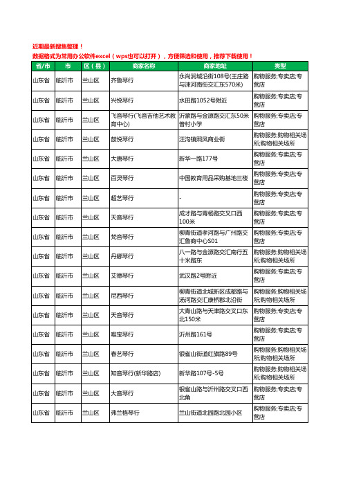 2020新版山东省临沂市琴行工商企业公司商家名录名单黄页联系方式大全692家