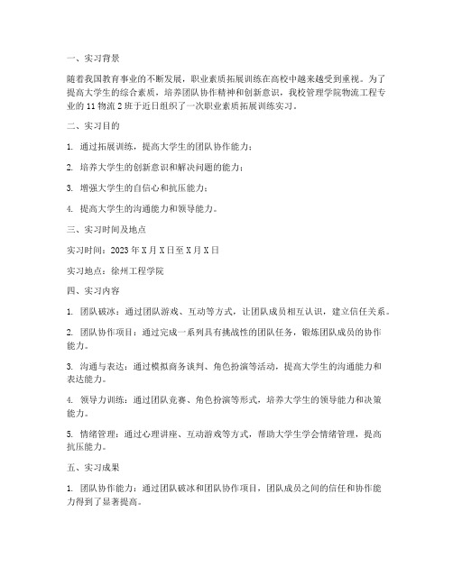 拓展训练实习报告