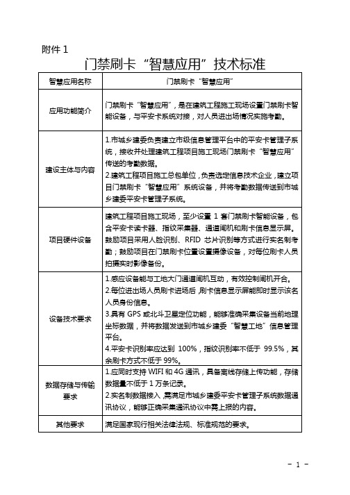 重庆市“智慧工地”第一阶段建设技术标准