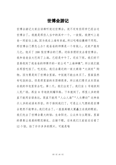 世博会游记_初一作文