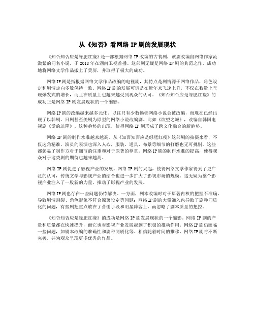 从《知否》看网络IP剧的发展现状