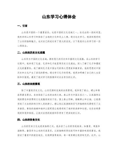 山东学习心得体会