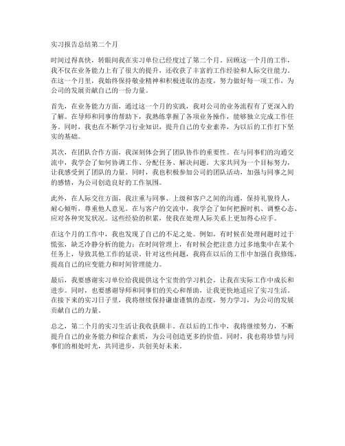 实习报告总结第二个月