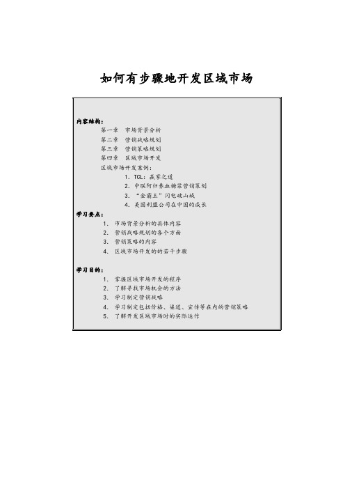 区域市场的开发与营销规划