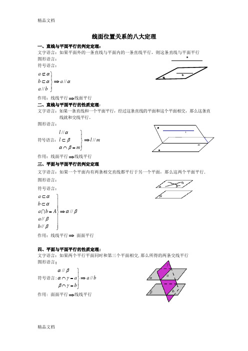 高中立体几何八大定理知识讲解