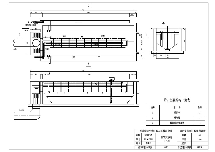 《曝气沉砂池工程设计图纸》