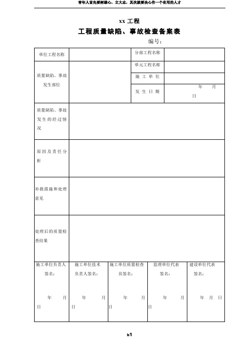 水利工程-工程质量缺陷备案表