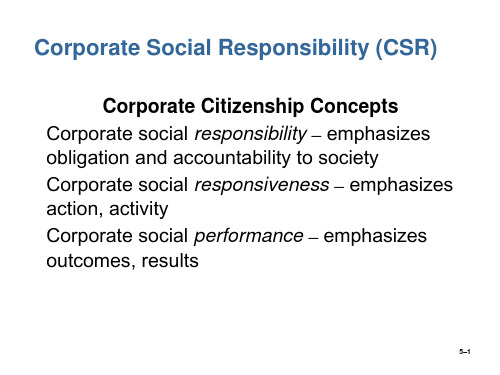 管理学课件第5章 Social Responsibility and Managerial Ethics