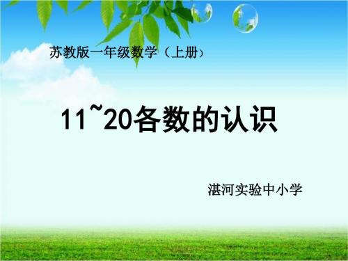 苏教版一年级数学11-20各数的认识