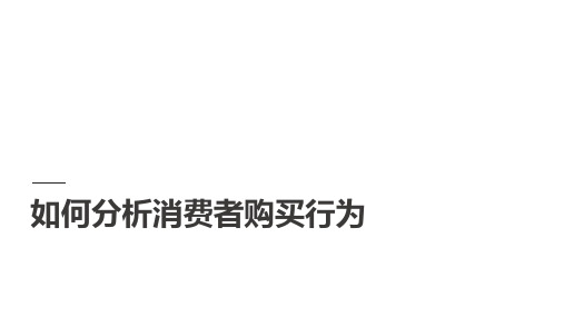 第四章  如何分析消费者购买行为  (《市场营销：网络时代的超越竞争》)PPT课件