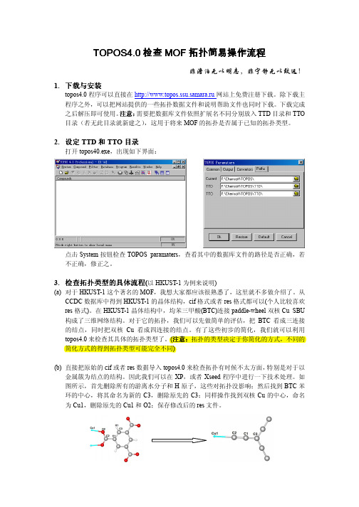 TOPOS4.0检查MOF拓扑简易操作流程