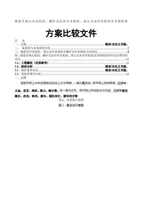 磁悬浮离心机、螺杆机、多联机之间的对比