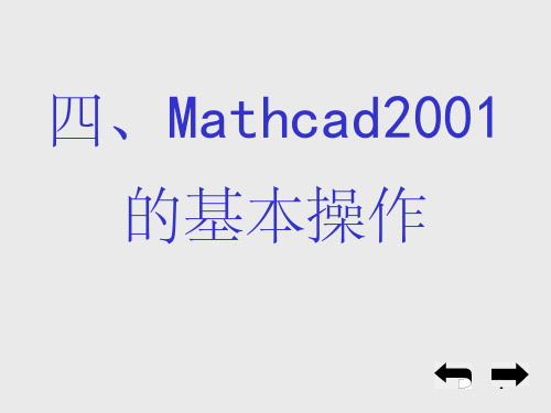 Mathcad2001-基本操作(课堂PPT)