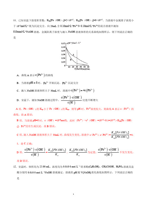 专题09 电解质溶液 (解析版)