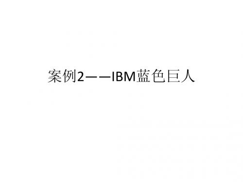 案例2-IBM蓝色巨人