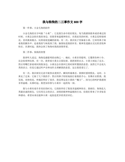 我与狗狗的二三事作文600字