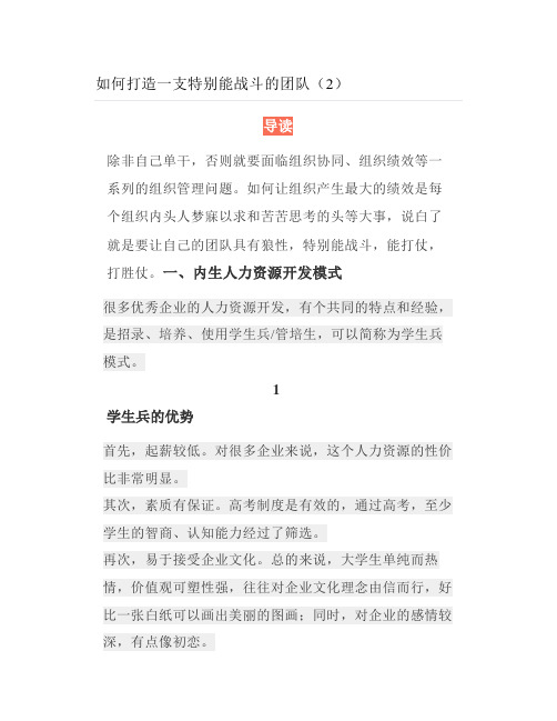 如何打造一支特别能战斗的团队(2)