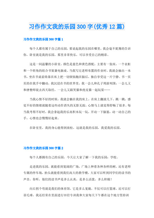 习作作文我的乐园300字(优秀12篇)