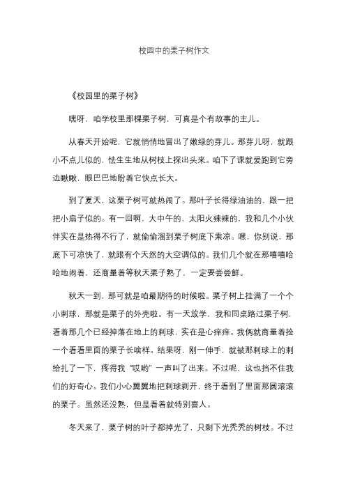 校园中的栗子树作文