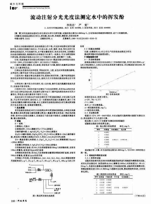 流动注射分光光度法测定水中的挥发酚