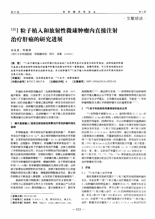 125I粒子植入和放射性微球肿瘤内直接注射治疗肝癌的研究进展