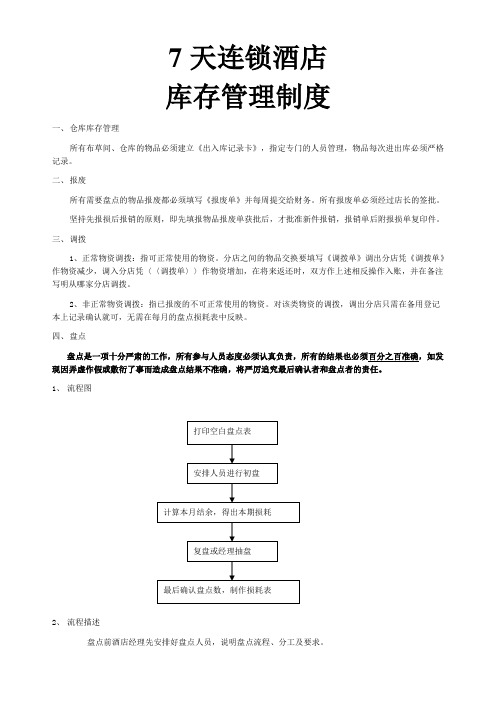 库存管理制度,天连锁酒店