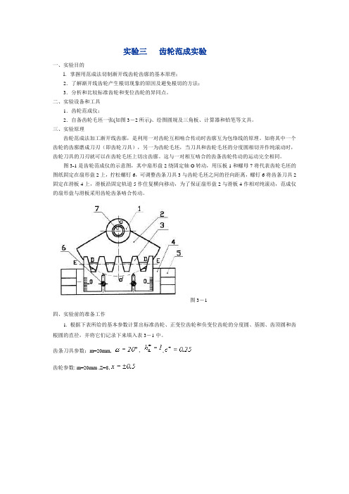 齿轮范成实验