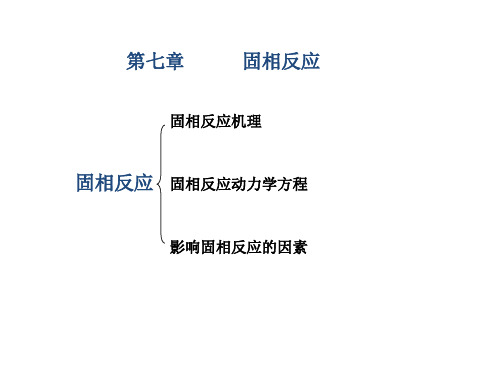 第七章 固相反应 无机材料科学基础