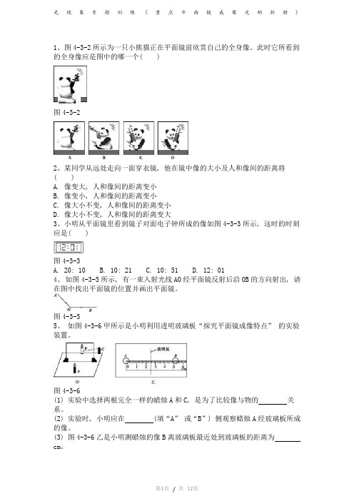 光现象专题训练(带答案)