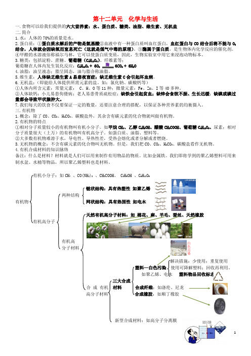 九年级化学下册第12单元化学与生活教案(新版)新人教版