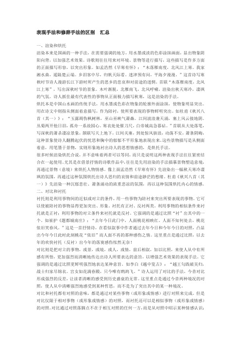 表现手法和修辞手法的区别