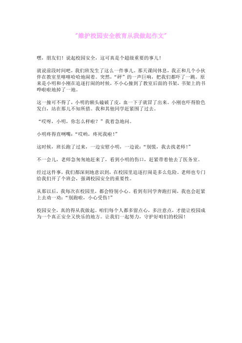 维护校园安全教育从我做起作文