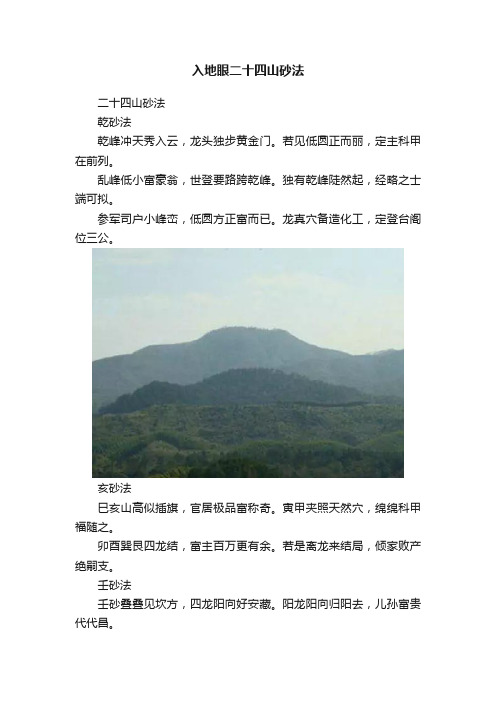 入地眼二十四山砂法