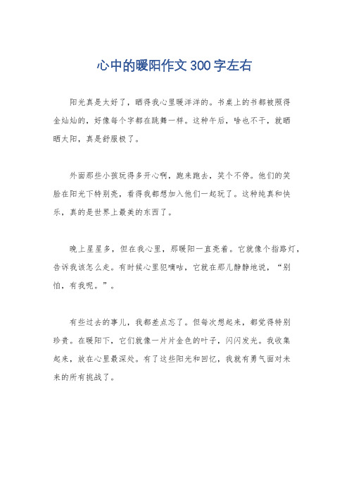 心中的暖阳作文300字左右