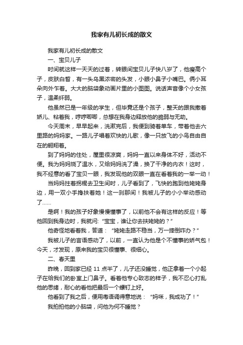 我家有儿初长成的散文