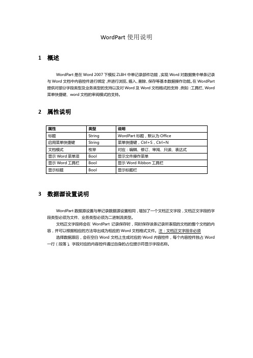 WordPart使用说明