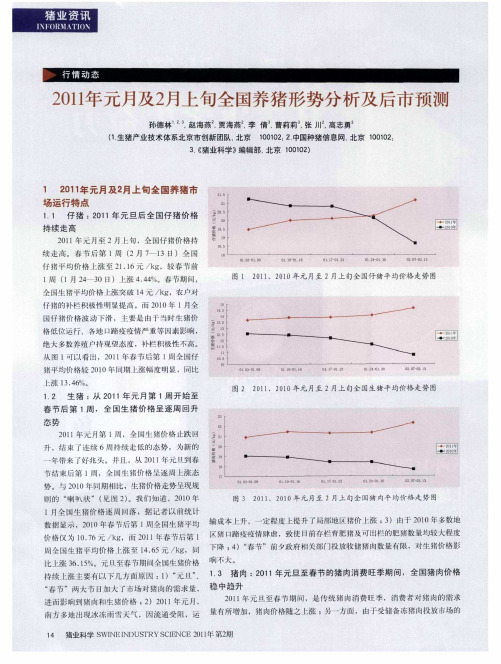 2011年元月及2月上旬全国养猪形势分析及后市预测