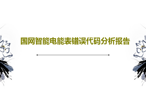 国网智能电能表错误代码分析报告共29页