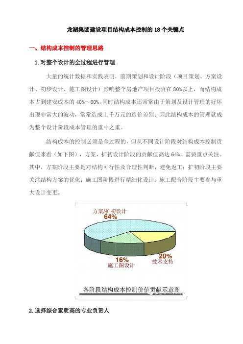 龙湖集团建设项目结构成本控制的18个关键点