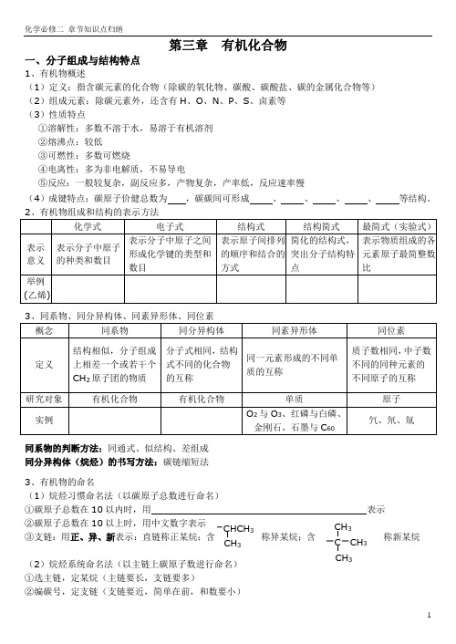 必修2有机知识小结